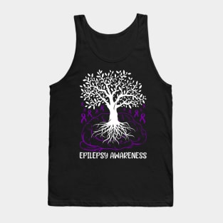 Epilepsy Awareness Epilepsy Awareness Ribbon Tree Tank Top